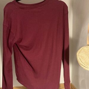 Time and Tru Maroon Long Sleeve T-Shirt